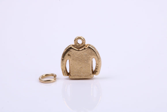 Jumper Charm, Traditional Charm, Made from Solid 9ct Yellow Gold, British Hallmarked, Complete with Attachment Link