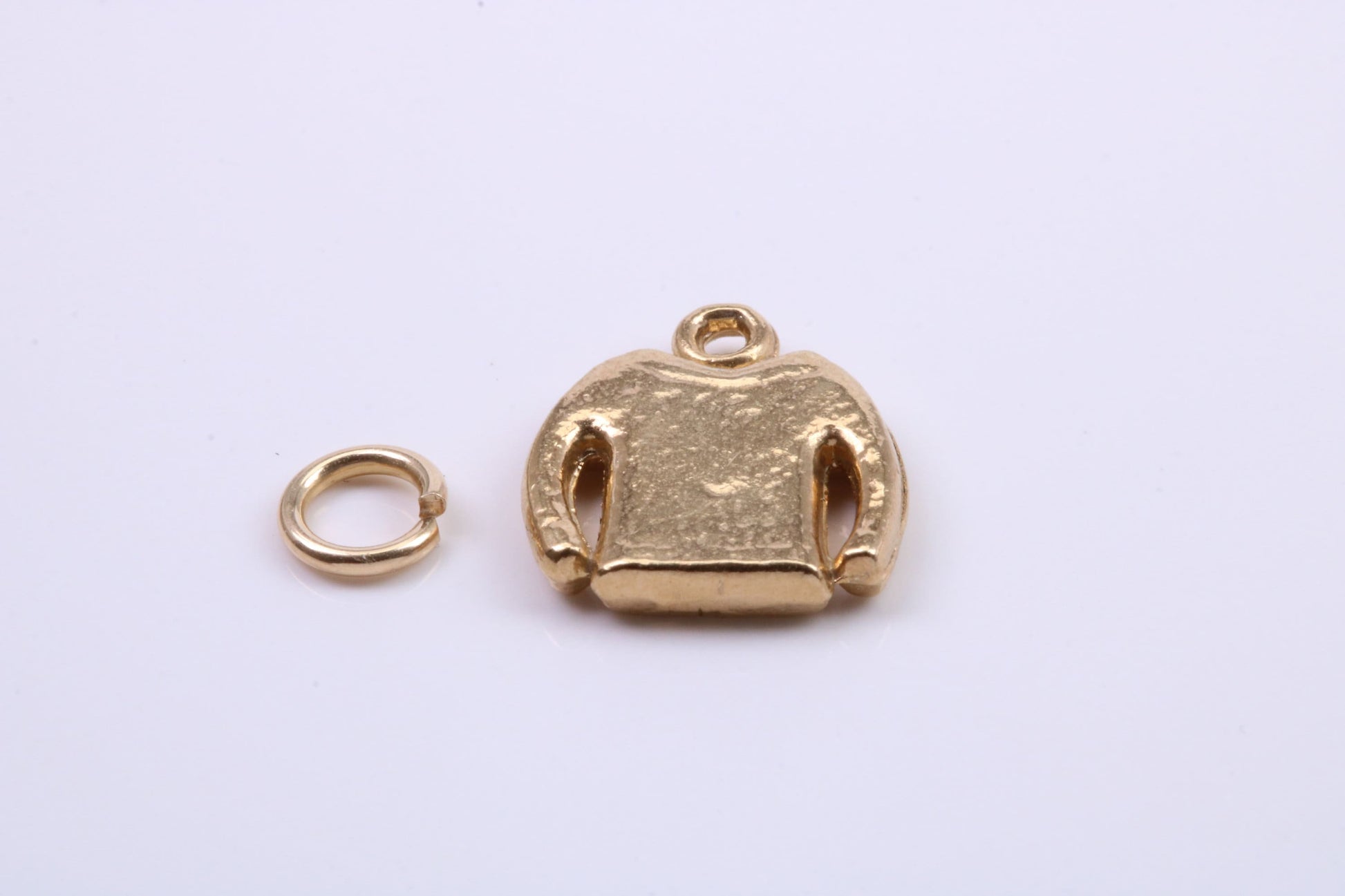 Jumper Charm, Traditional Charm, Made from Solid 9ct Yellow Gold, British Hallmarked, Complete with Attachment Link