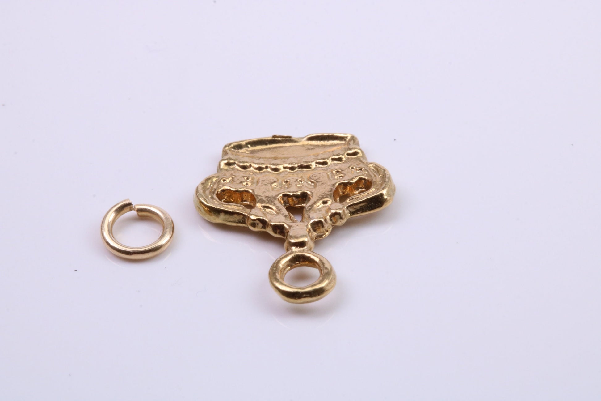 Royal Crown Charm, Traditional Charm, Made from Solid 9ct Yellow Gold, British Hallmarked, Complete with Attachment Link