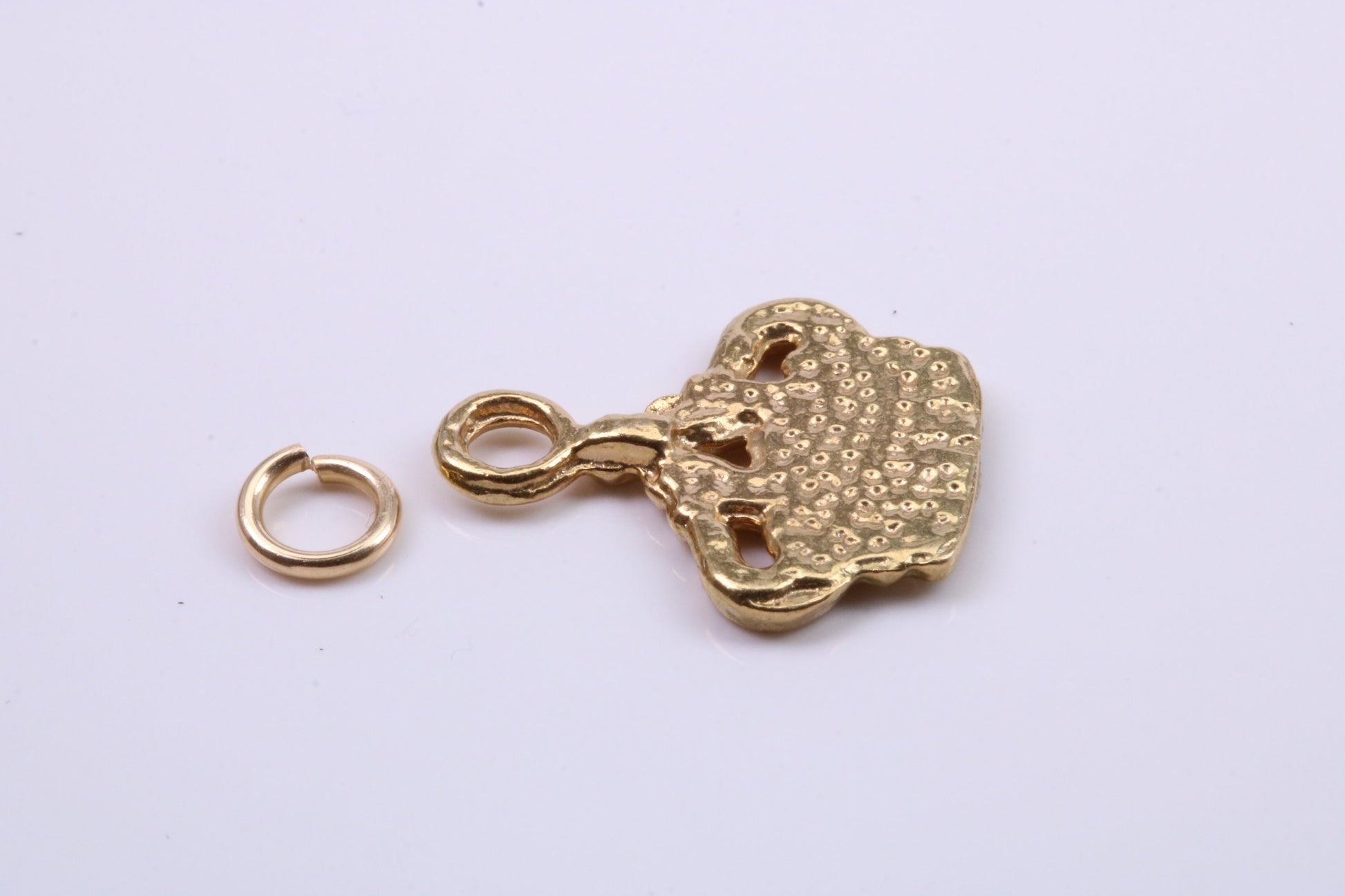 Royal Crown Charm, Traditional Charm, Made from Solid 9ct Yellow Gold, British Hallmarked, Complete with Attachment Link