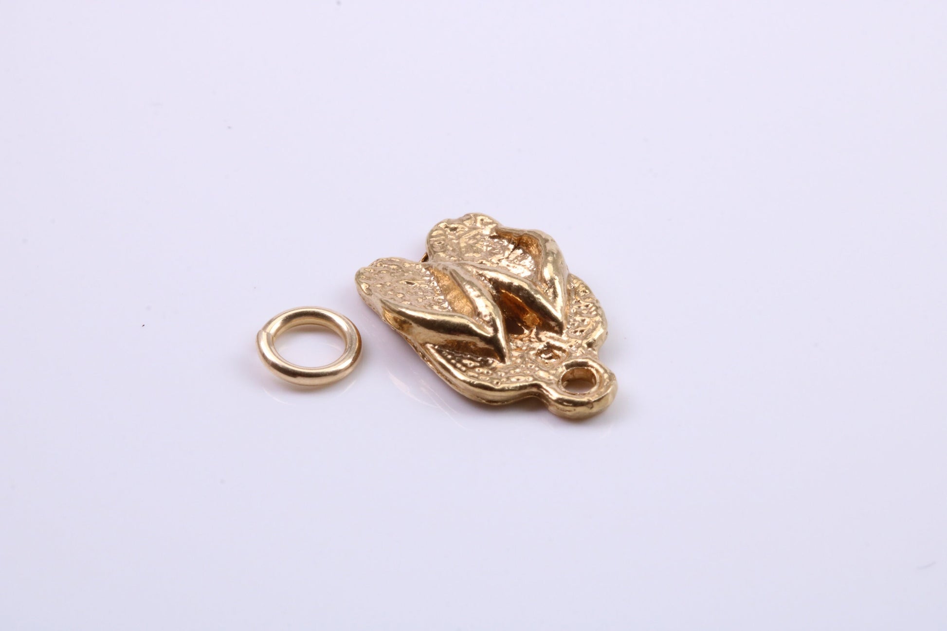 Flip Flops Charm, Traditional Charm, Made from Solid 9ct Yellow Gold, British Hallmarked, Complete with Attachment Link