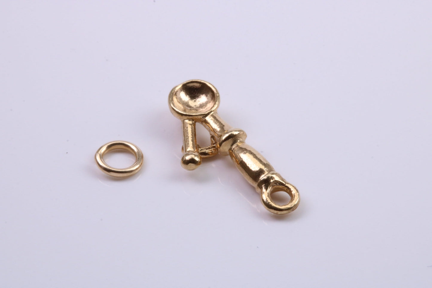 Ice Cream Scooper Charm, Traditional Charm, Made from Solid 9ct Yellow Gold, British Hallmarked, Complete with Attachment Link