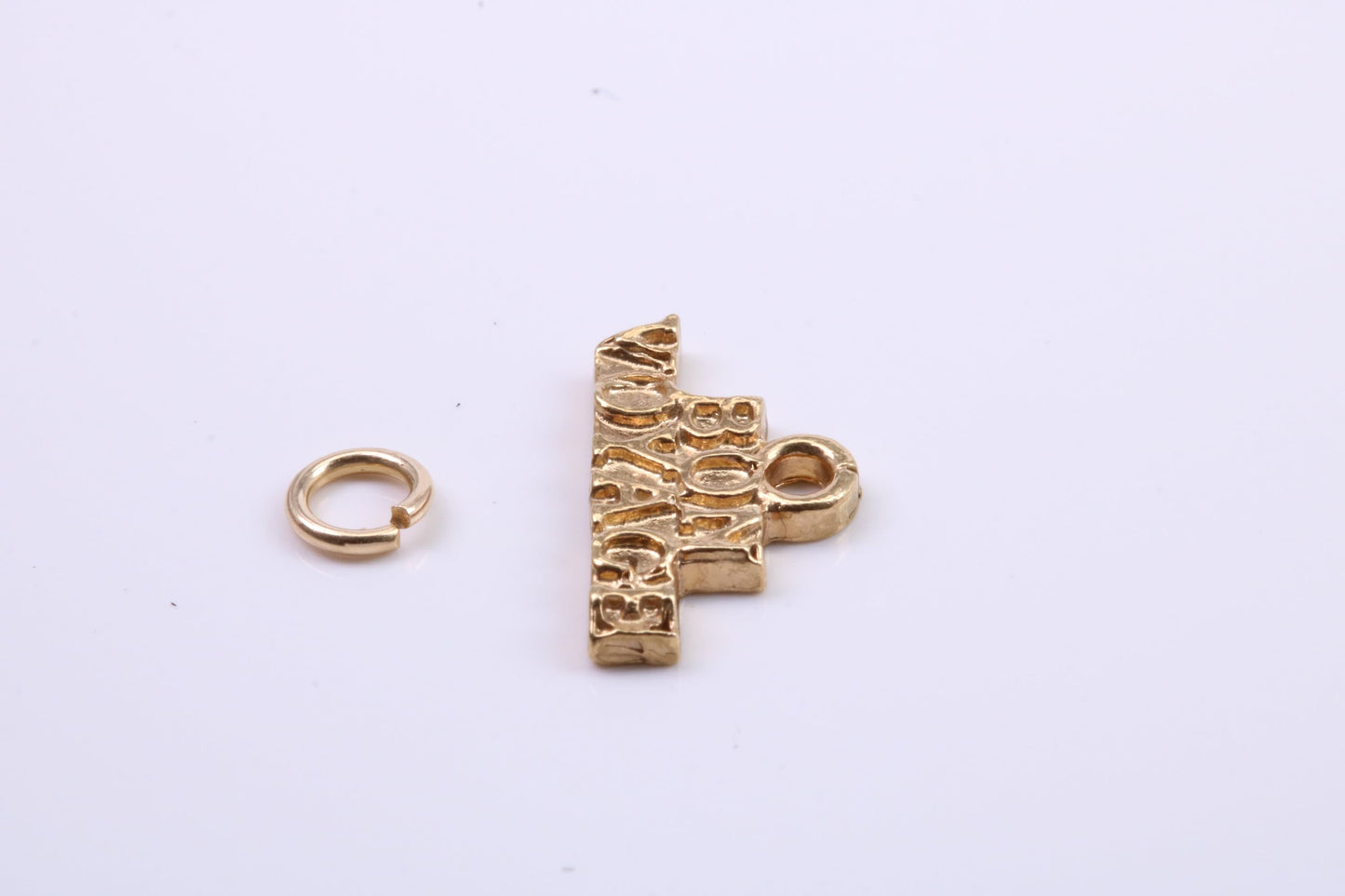 Bon Voyage Charm, Traditional Charm, Made from Solid 9ct Yellow Gold, British Hallmarked, Complete with Attachment Link