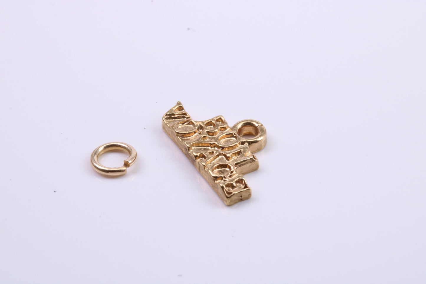 Bon Voyage Charm, Traditional Charm, Made from Solid 9ct Yellow Gold, British Hallmarked, Complete with Attachment Link