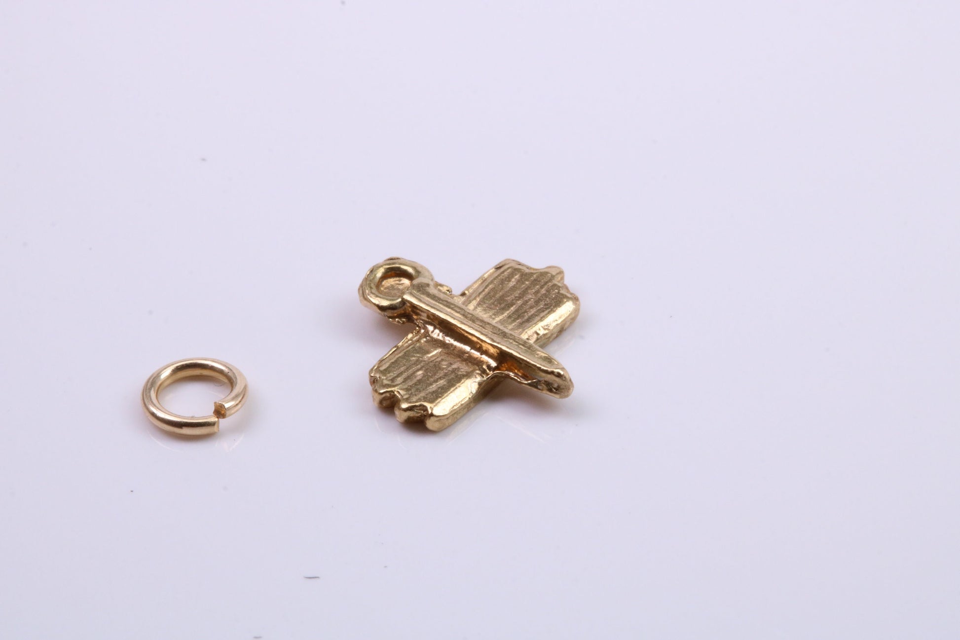 Camping Charm, Traditional Charm, Made from Solid 9ct Yellow Gold, British Hallmarked, Complete with Attachment Link