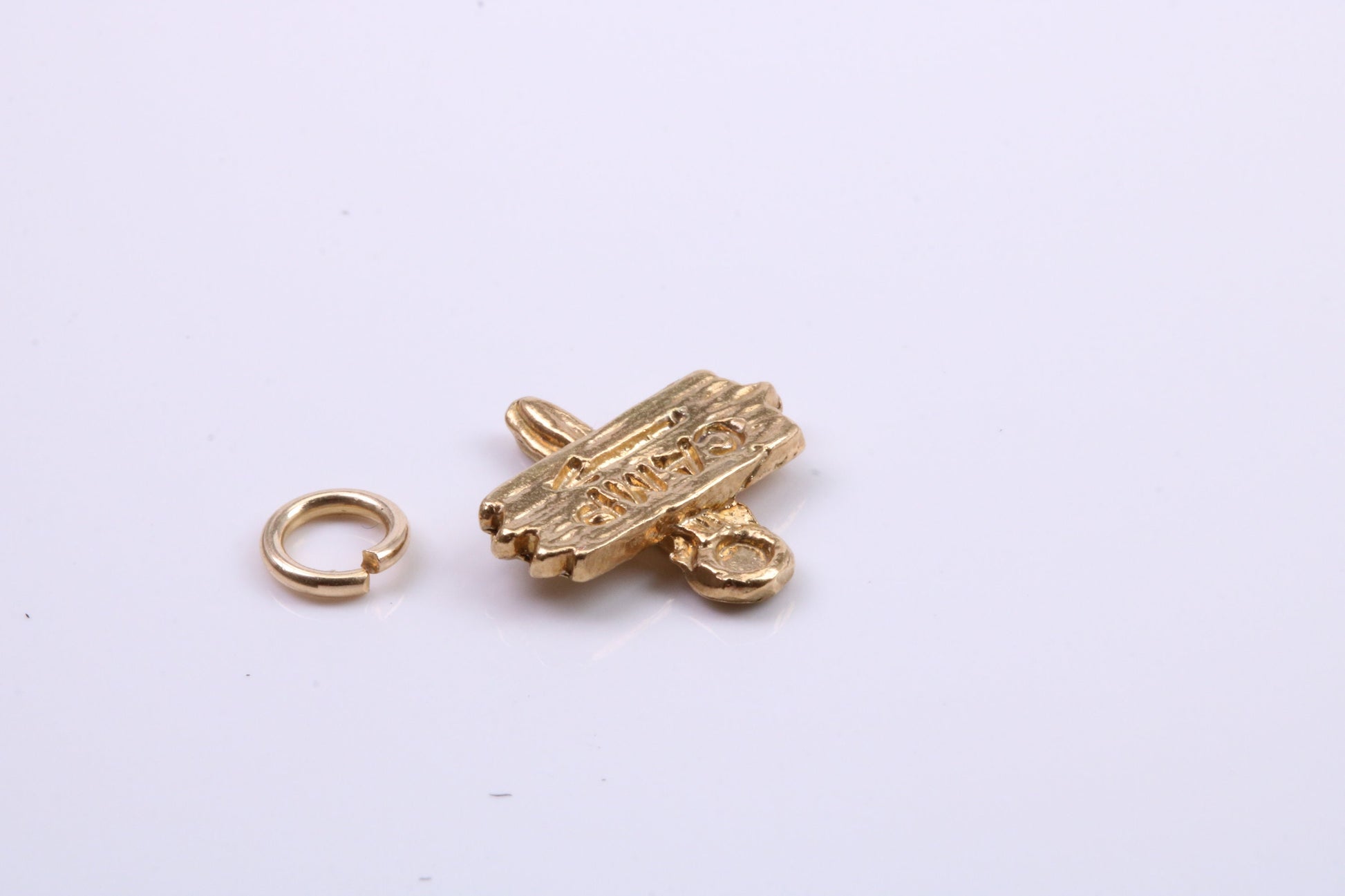 Camping Charm, Traditional Charm, Made from Solid 9ct Yellow Gold, British Hallmarked, Complete with Attachment Link