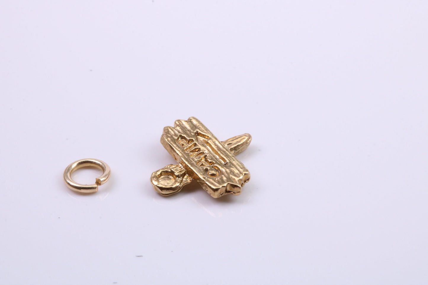 Camping Charm, Traditional Charm, Made from Solid 9ct Yellow Gold, British Hallmarked, Complete with Attachment Link