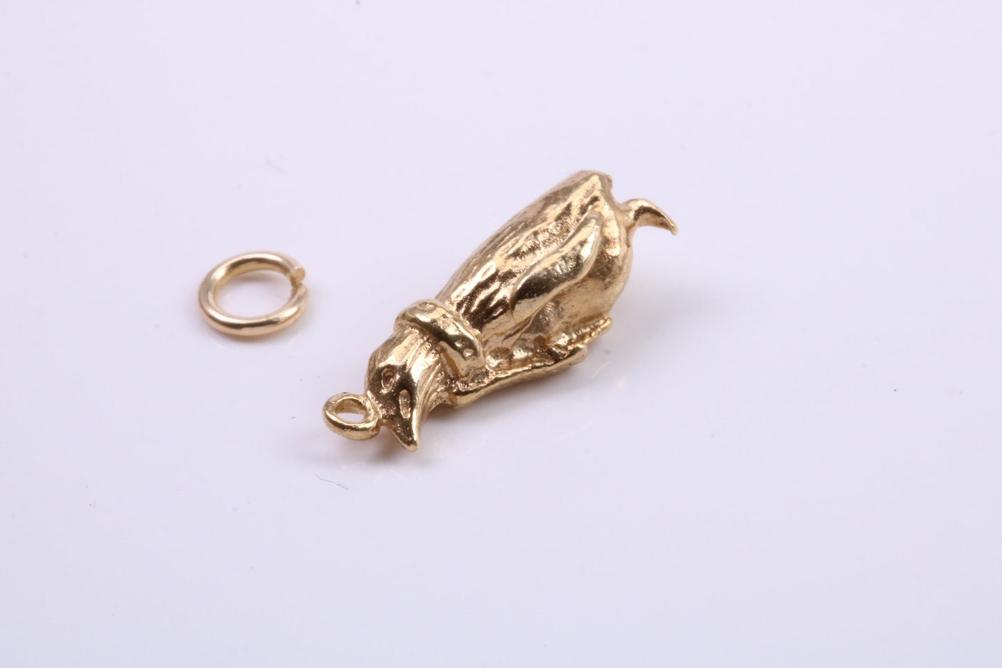 Penguin Charm, Traditional Charm, Made from Solid 9ct Yellow Gold, British Hallmarked, Complete with Attachment Link