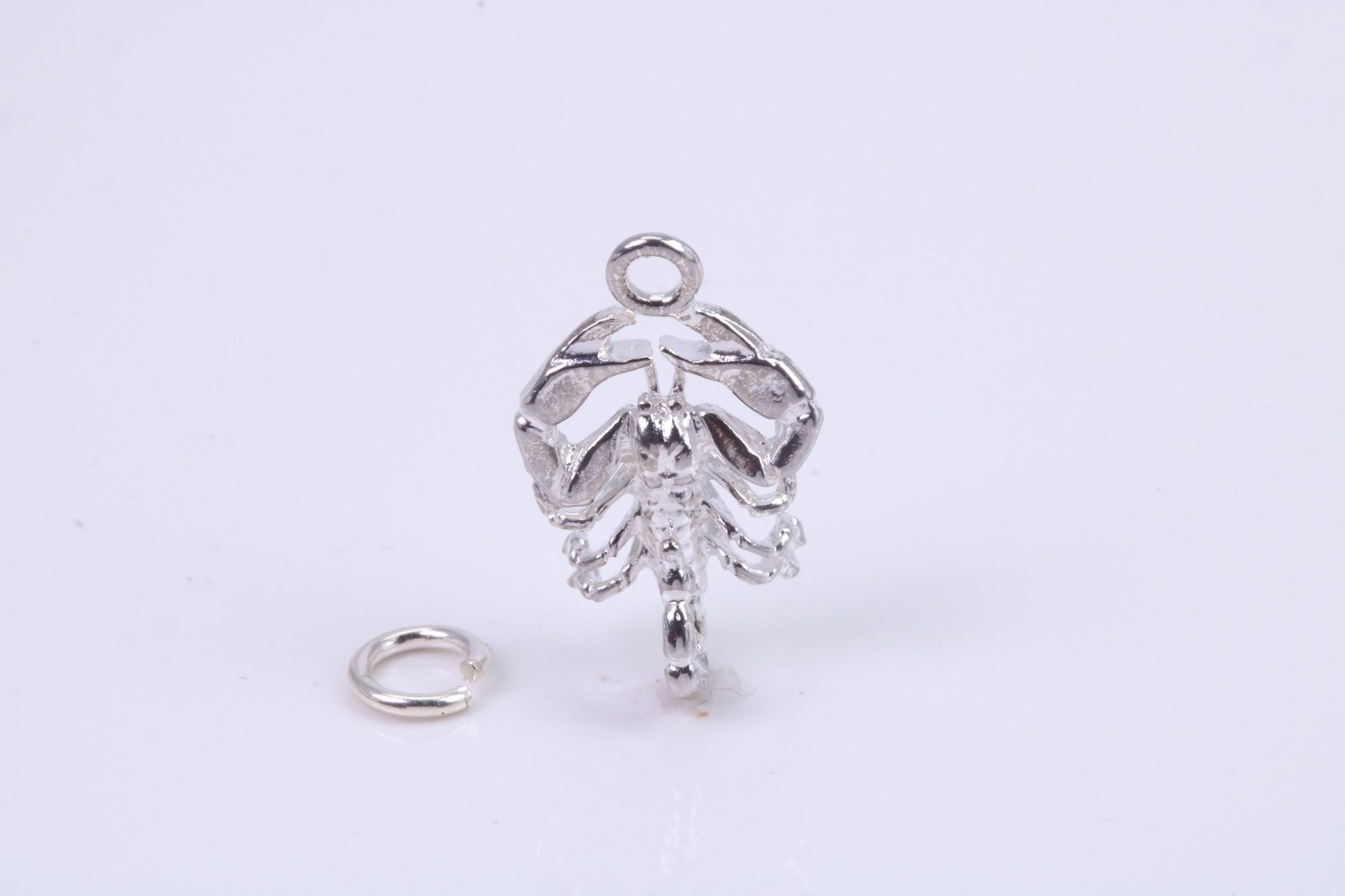 Scorpio Zodiac Sign Charm, Traditional Charm, Made from Solid 925 Grade Sterling Silver, Complete with Attachment Link