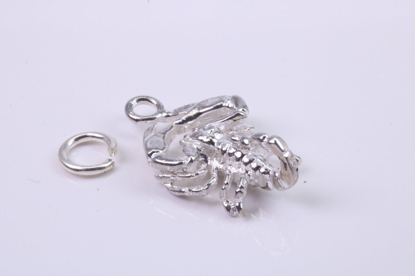 Scorpio Zodiac Sign Charm, Traditional Charm, Made from Solid 925 Grade Sterling Silver, Complete with Attachment Link