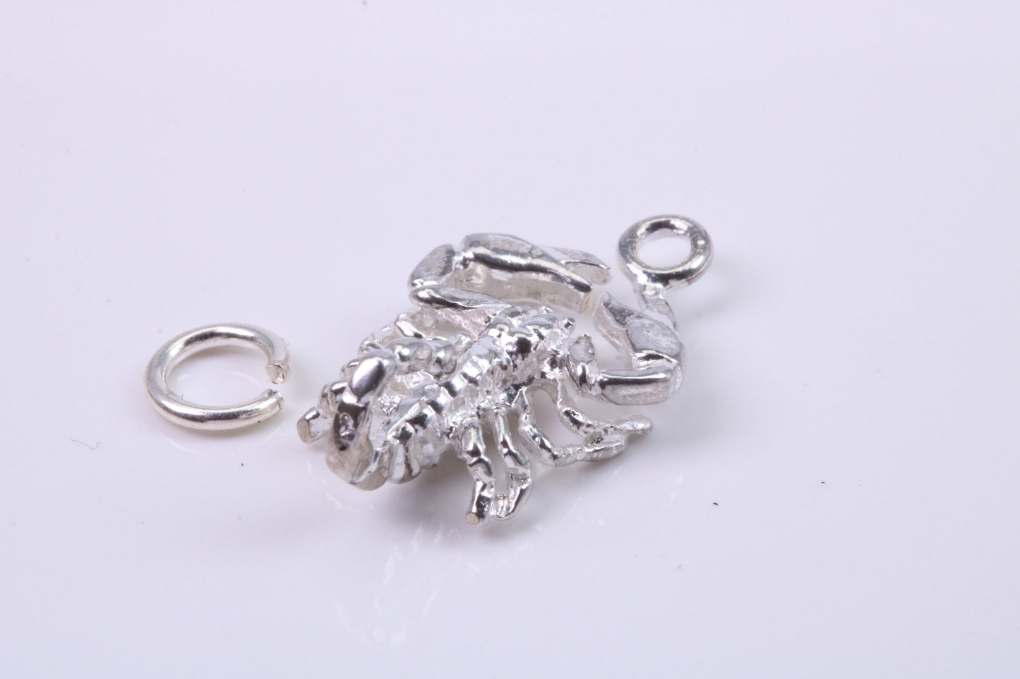Scorpio Zodiac Sign Charm, Traditional Charm, Made from Solid 925 Grade Sterling Silver, Complete with Attachment Link