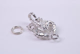 Scorpio Zodiac Sign Charm, Traditional Charm, Made from Solid 925 Grade Sterling Silver, Complete with Attachment Link