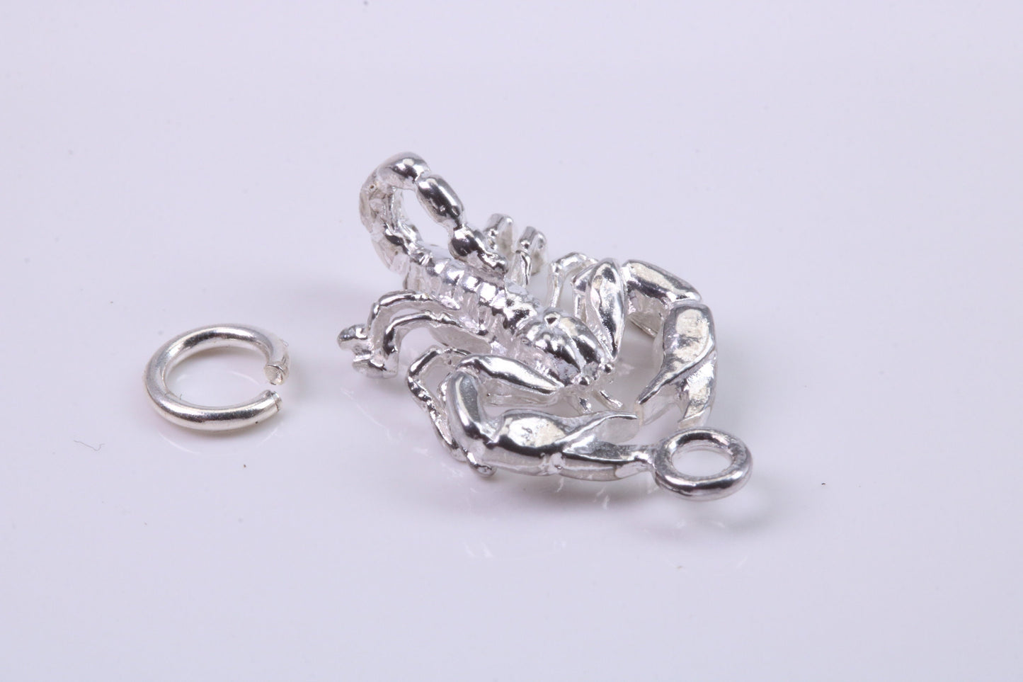 Scorpio Zodiac Sign Charm, Traditional Charm, Made from Solid 925 Grade Sterling Silver, Complete with Attachment Link