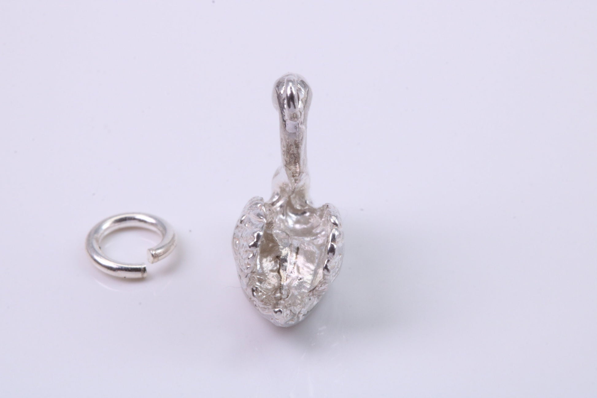 Swan Charm, Traditional Charm, Made from Solid 925 Grade Sterling Silver, Complete with Attachment Link