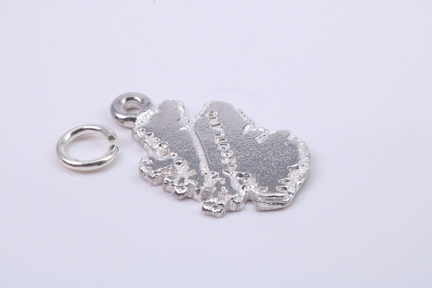 Map of Scotland Charm, Traditional Charm, Made from Solid 925 Grade Sterling Silver, Complete with Attachment Link