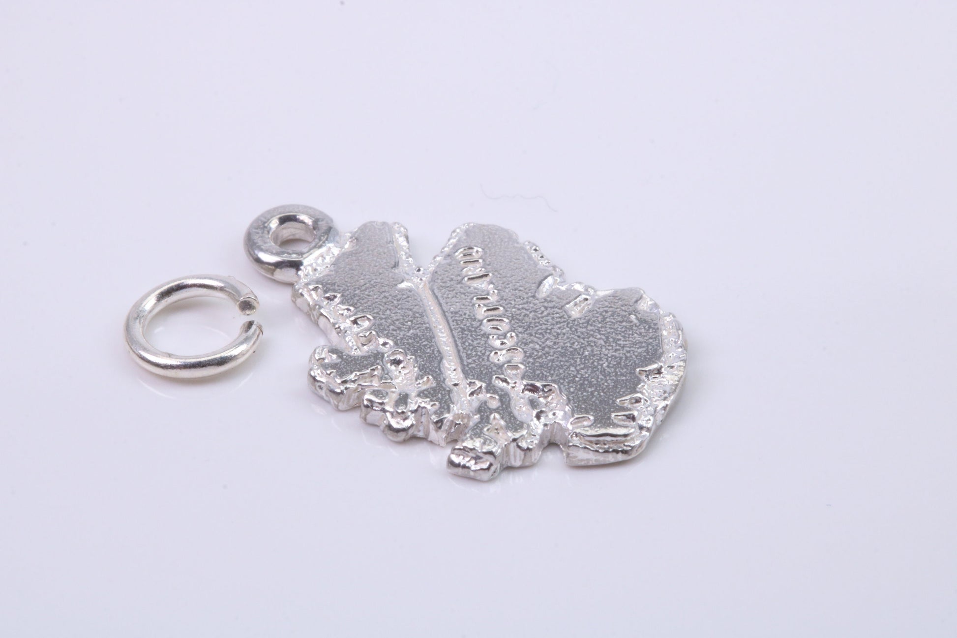 Map of Scotland Charm, Traditional Charm, Made from Solid 925 Grade Sterling Silver, Complete with Attachment Link