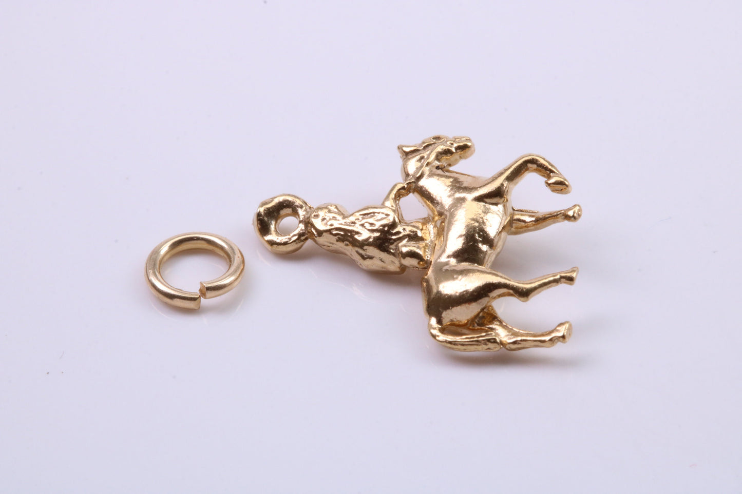 Lady Godiva Charm, Traditional Charm, Made from Solid 9ct Yellow Gold, British Hallmarked, Complete with Attachment Link