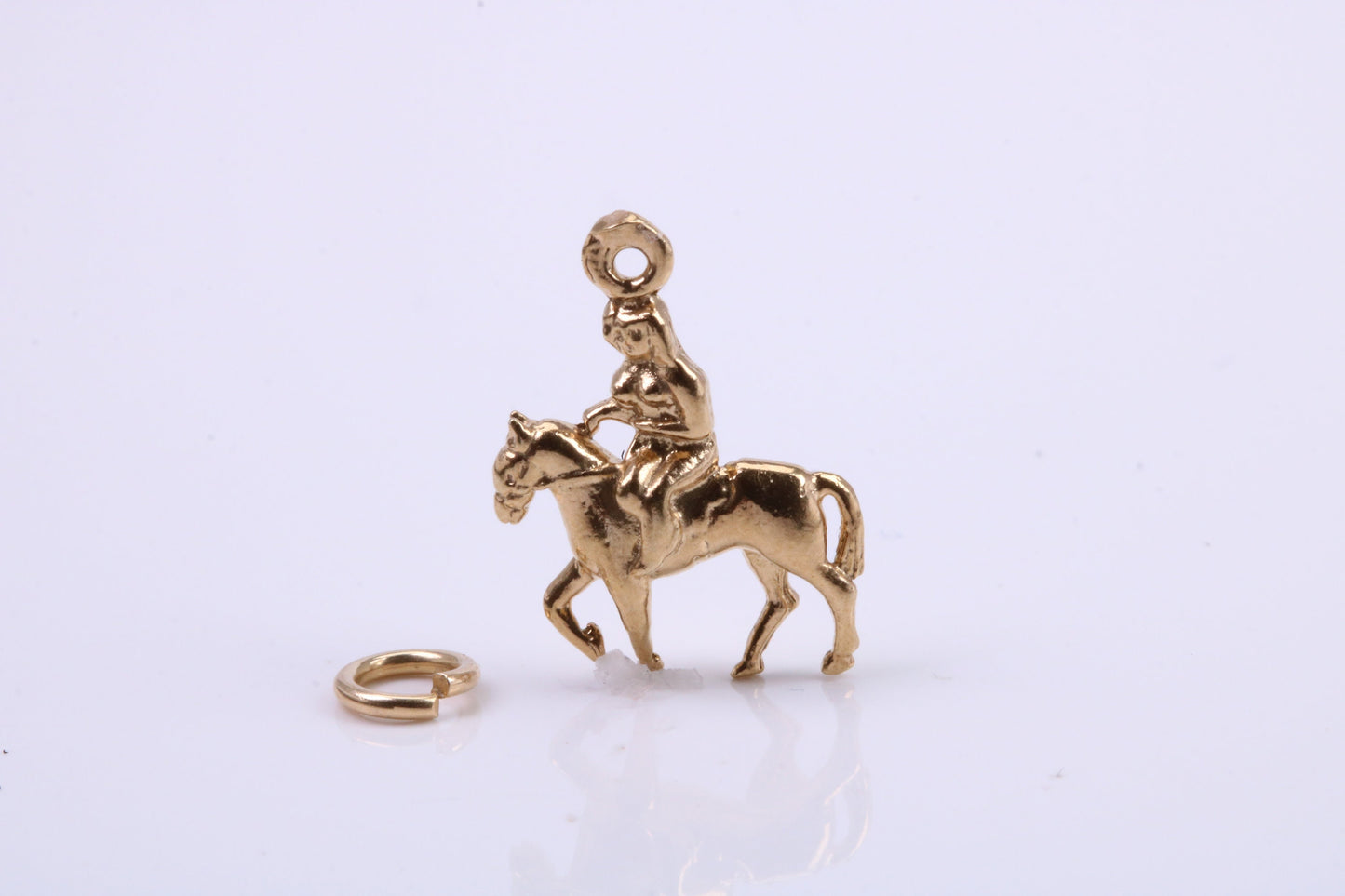 Lady Godiva Charm, Traditional Charm, Made from Solid 9ct Yellow Gold, British Hallmarked, Complete with Attachment Link