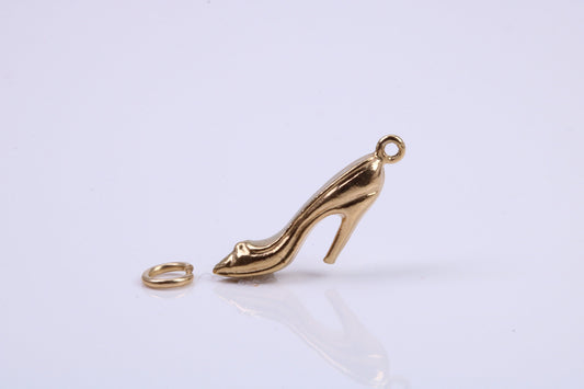 Stiletto Charm, Traditional Charm, Made from Solid 9ct Yellow Gold, British Hallmarked, Complete with Attachment Link