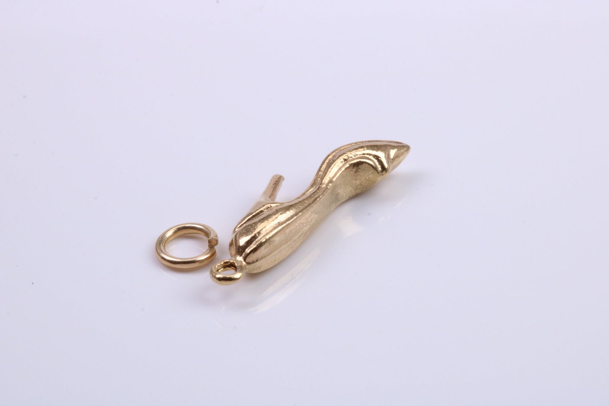 Stiletto Charm, Traditional Charm, Made from Solid 9ct Yellow Gold, British Hallmarked, Complete with Attachment Link