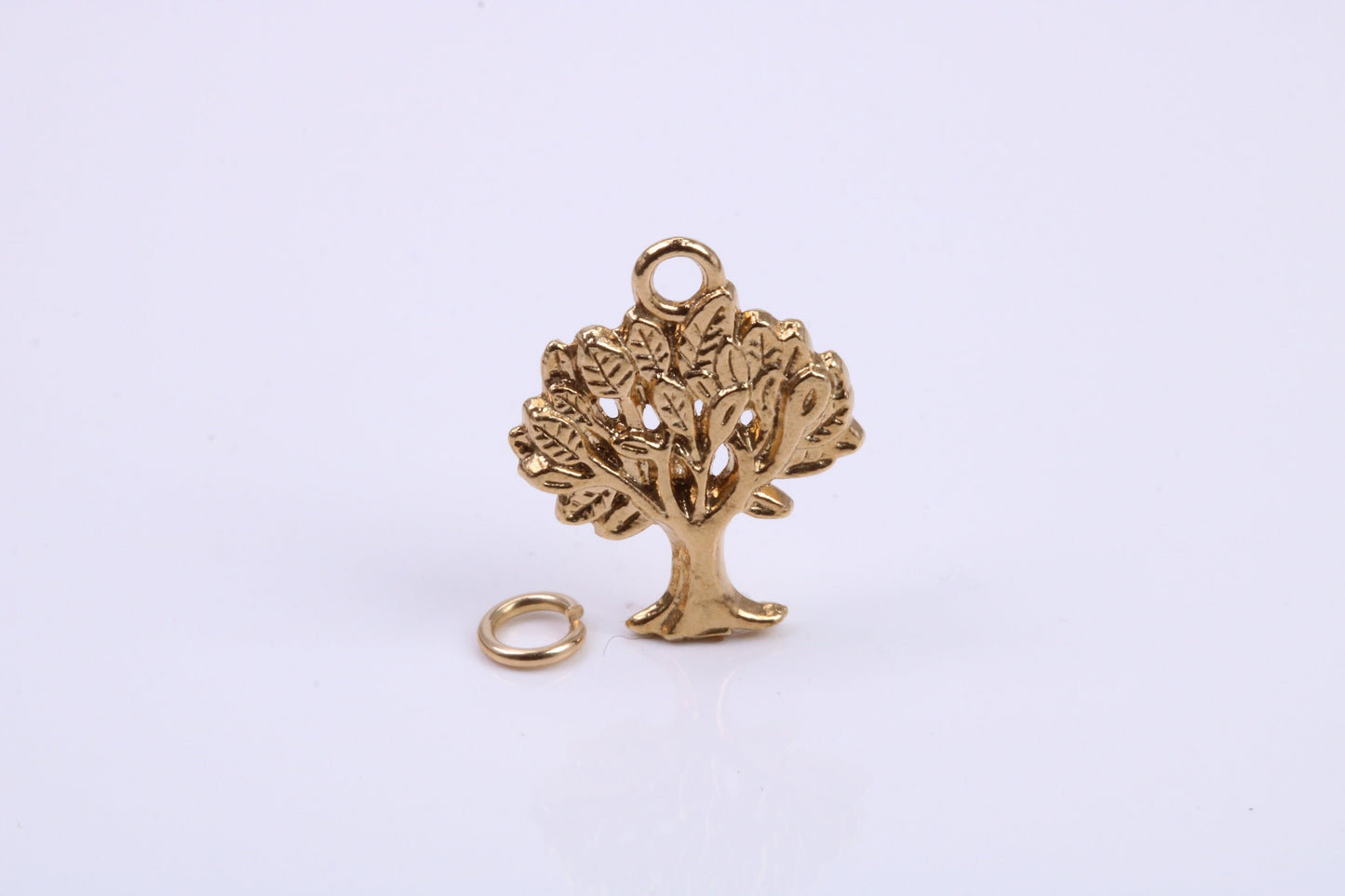 Tree of Life Charm, Traditional Charm, Made from Solid 9ct Yellow Gold, British Hallmarked, Complete with Attachment Link