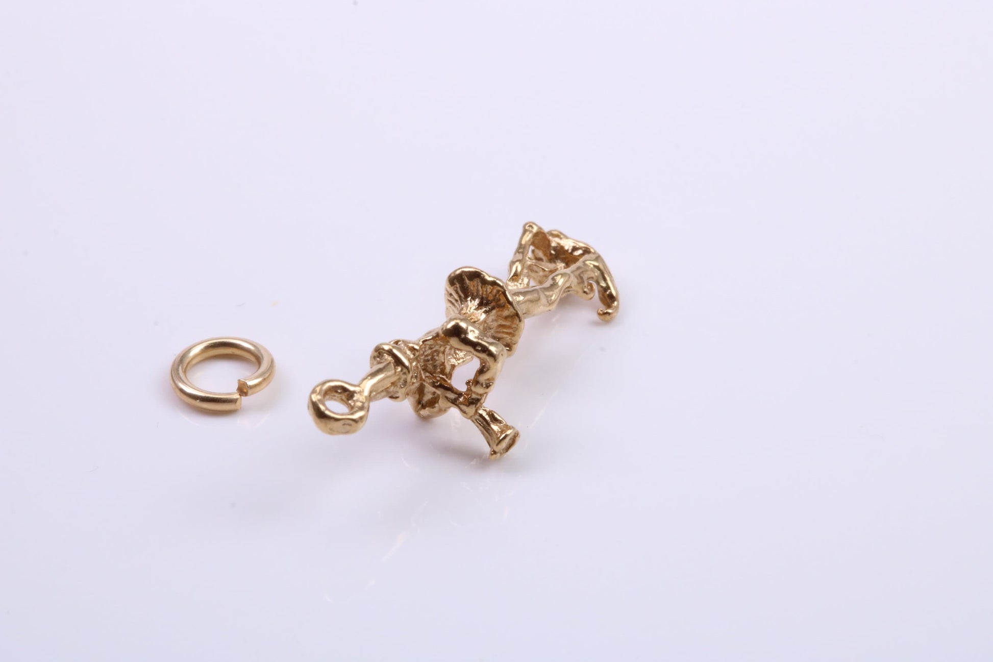 Pied Piper of Hamelin Charm, Traditional Charm, Made from Solid 9ct Yellow Gold, British Hallmarked, Complete with Attachment Link