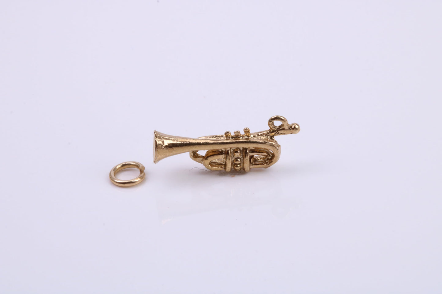 Tuba Charm, Traditional Charm, Made from Solid 9ct Yellow Gold, British Hallmarked, Complete with Attachment Link