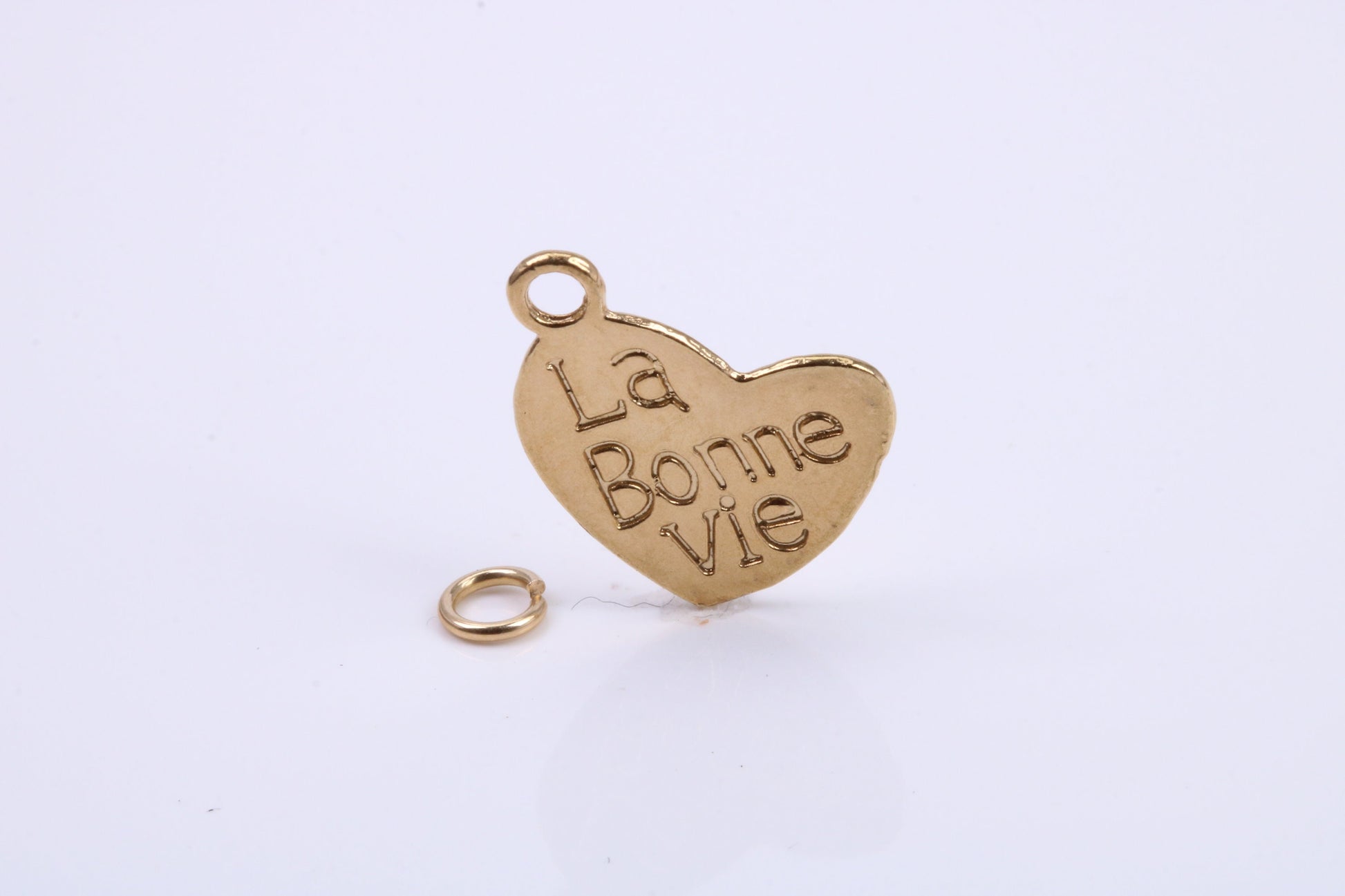 La Bonne Vie Charm, Traditional Charm, Made from Solid 9ct Yellow Gold, British Hallmarked, Complete with Attachment Link