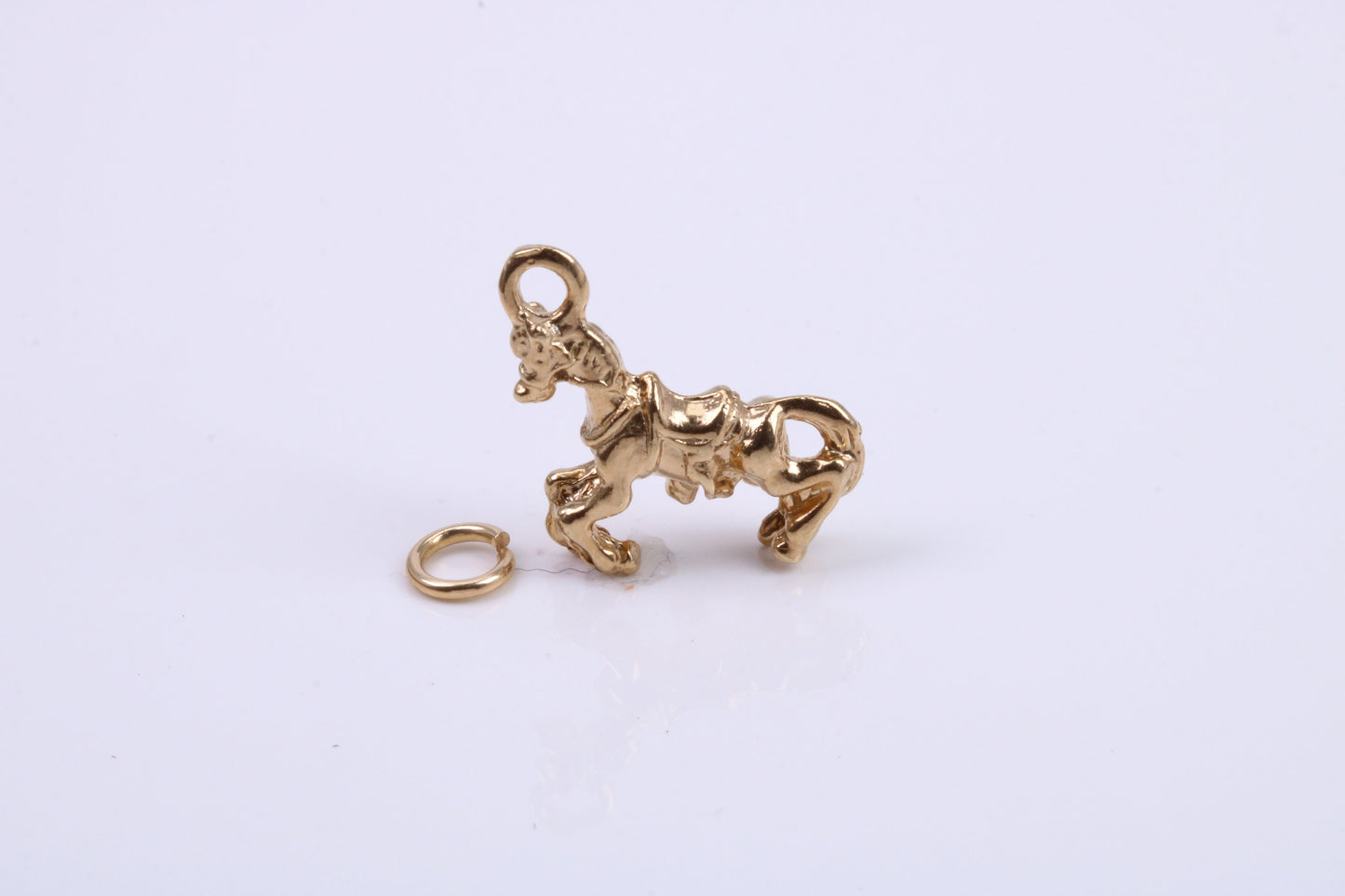Stallion Charm, Traditional Charm, Made from Solid 9ct Yellow Gold, British Hallmarked, Complete with Attachment Link