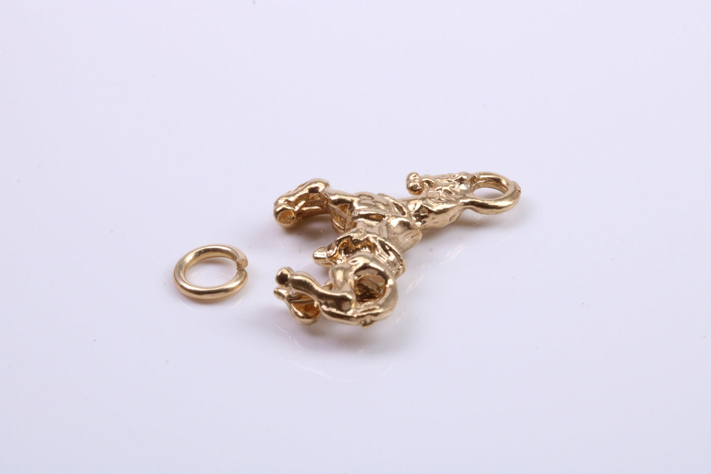 Stallion Charm, Traditional Charm, Made from Solid 9ct Yellow Gold, British Hallmarked, Complete with Attachment Link