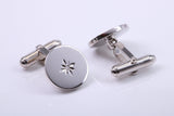Natural Diamond set Solid Silver Cufflinks