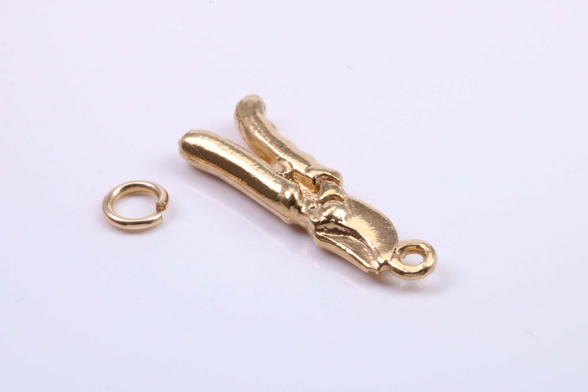 Garden Secateurs Charm, Traditional Charm, Made from Solid 9ct Yellow Gold, British Hallmarked, Complete with Attachment Link