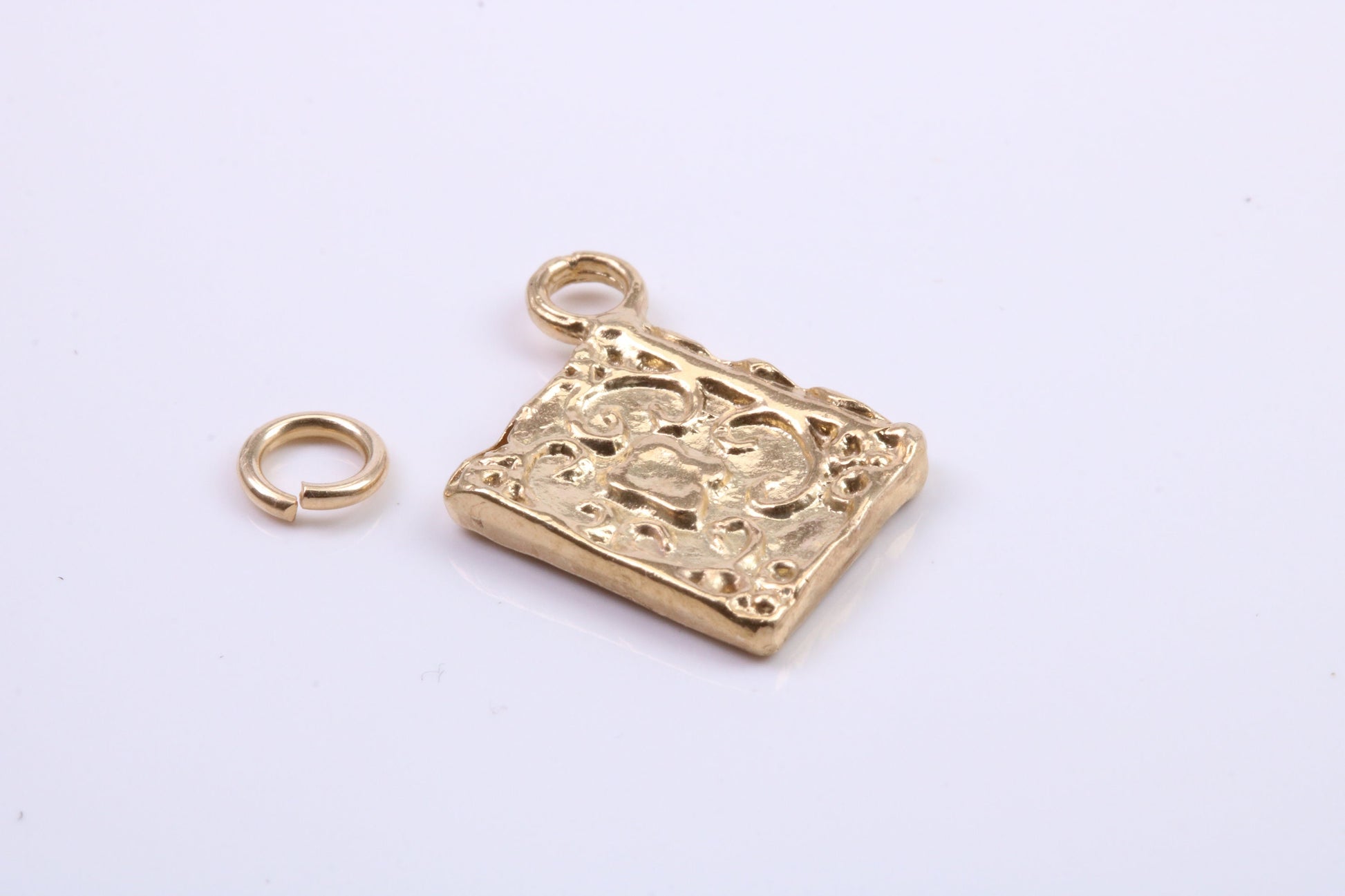 Book of Spells Charm, Traditional Charm, Made from Solid 9ct Yellow Gold, British Hallmarked, Complete with Attachment Link