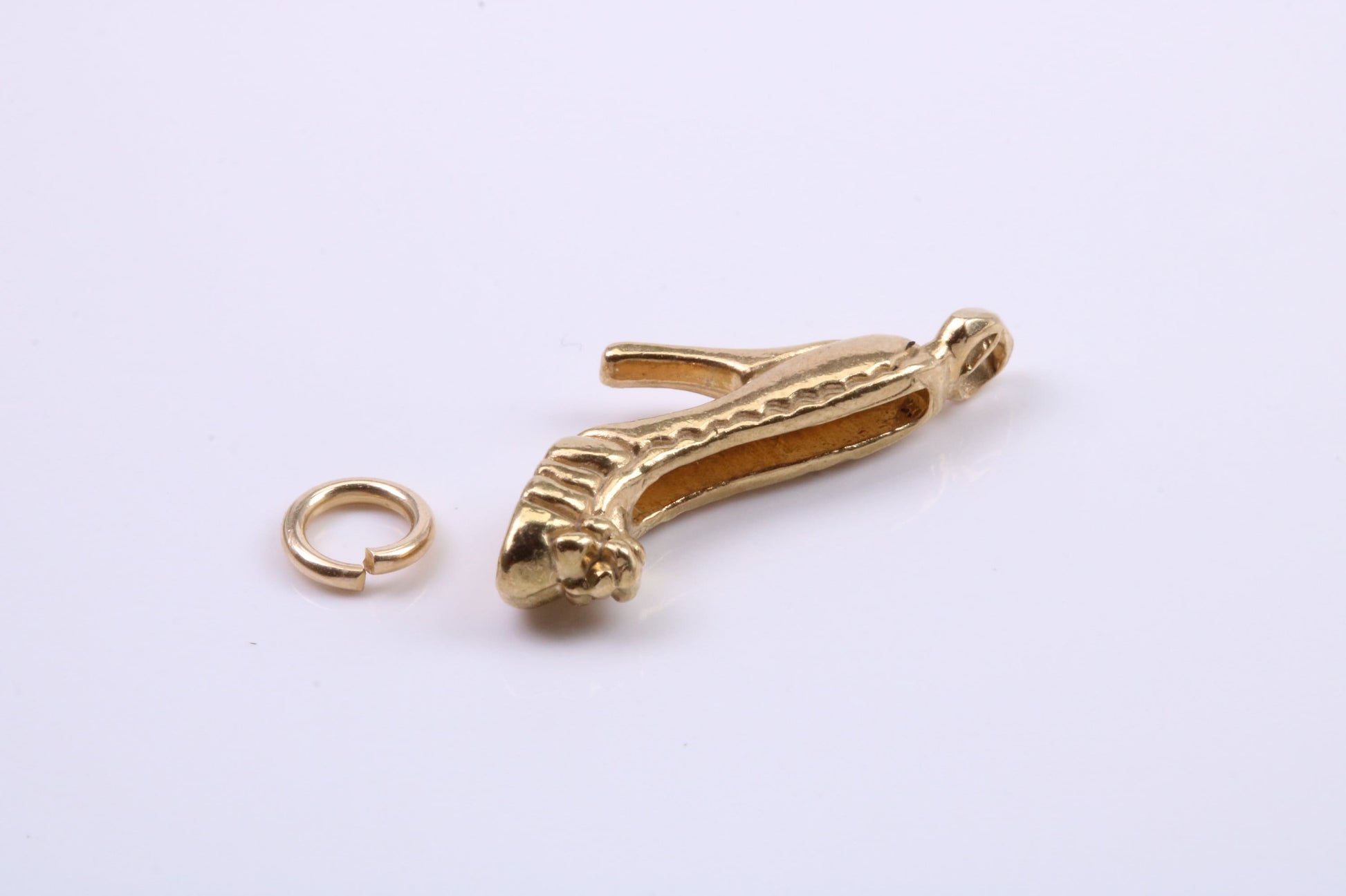 Stiletto Charm, Traditional Charm, Made from Solid 9ct Yellow Gold, British Hallmarked, Complete with Attachment Link