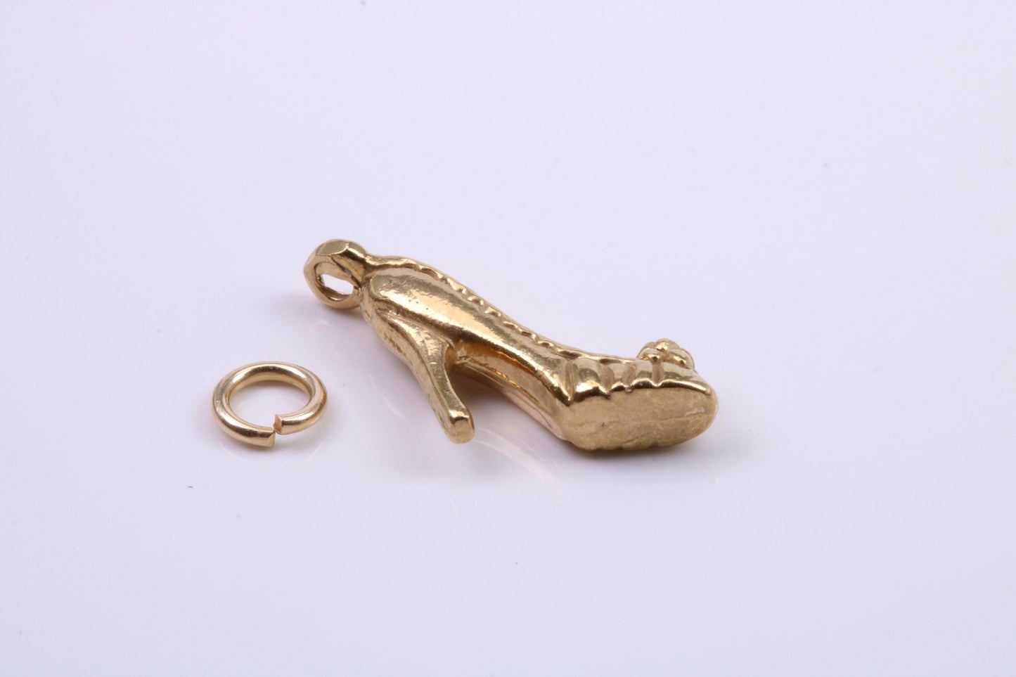 Stiletto Charm, Traditional Charm, Made from Solid 9ct Yellow Gold, British Hallmarked, Complete with Attachment Link