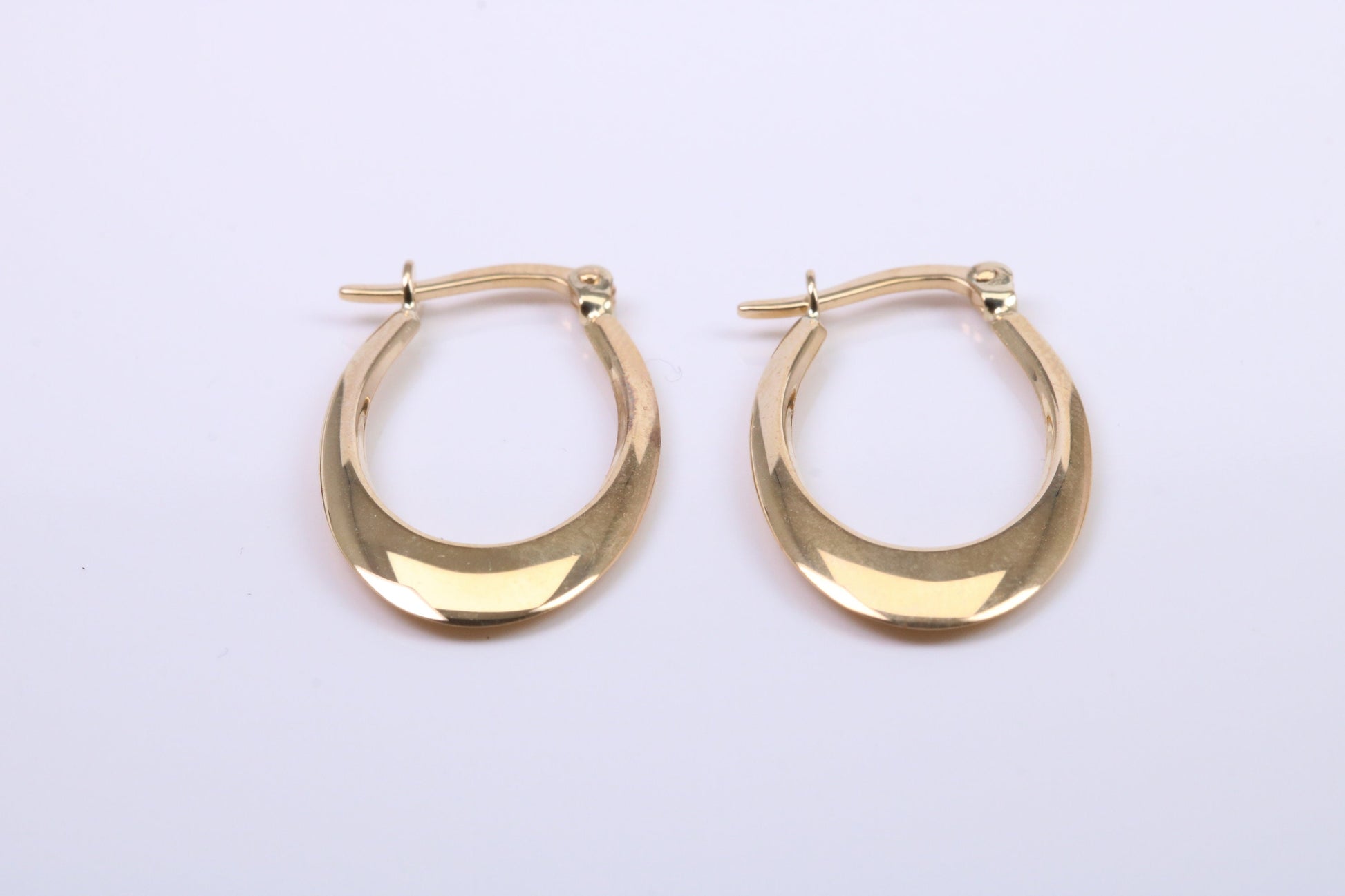 26 mm Long Hoop Creole Earrings Made from 9ct Yellow Gold