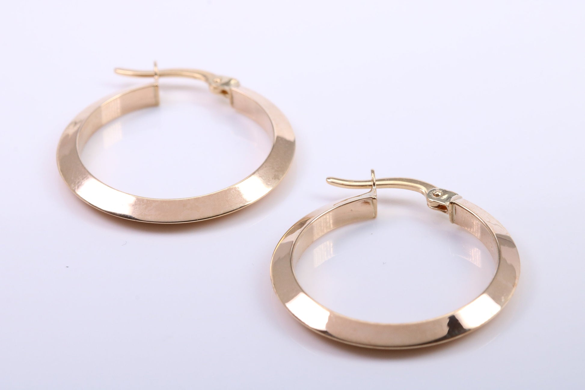 25 mm Round Hoop Creole Earrings Made from 9ct Yellow Gold