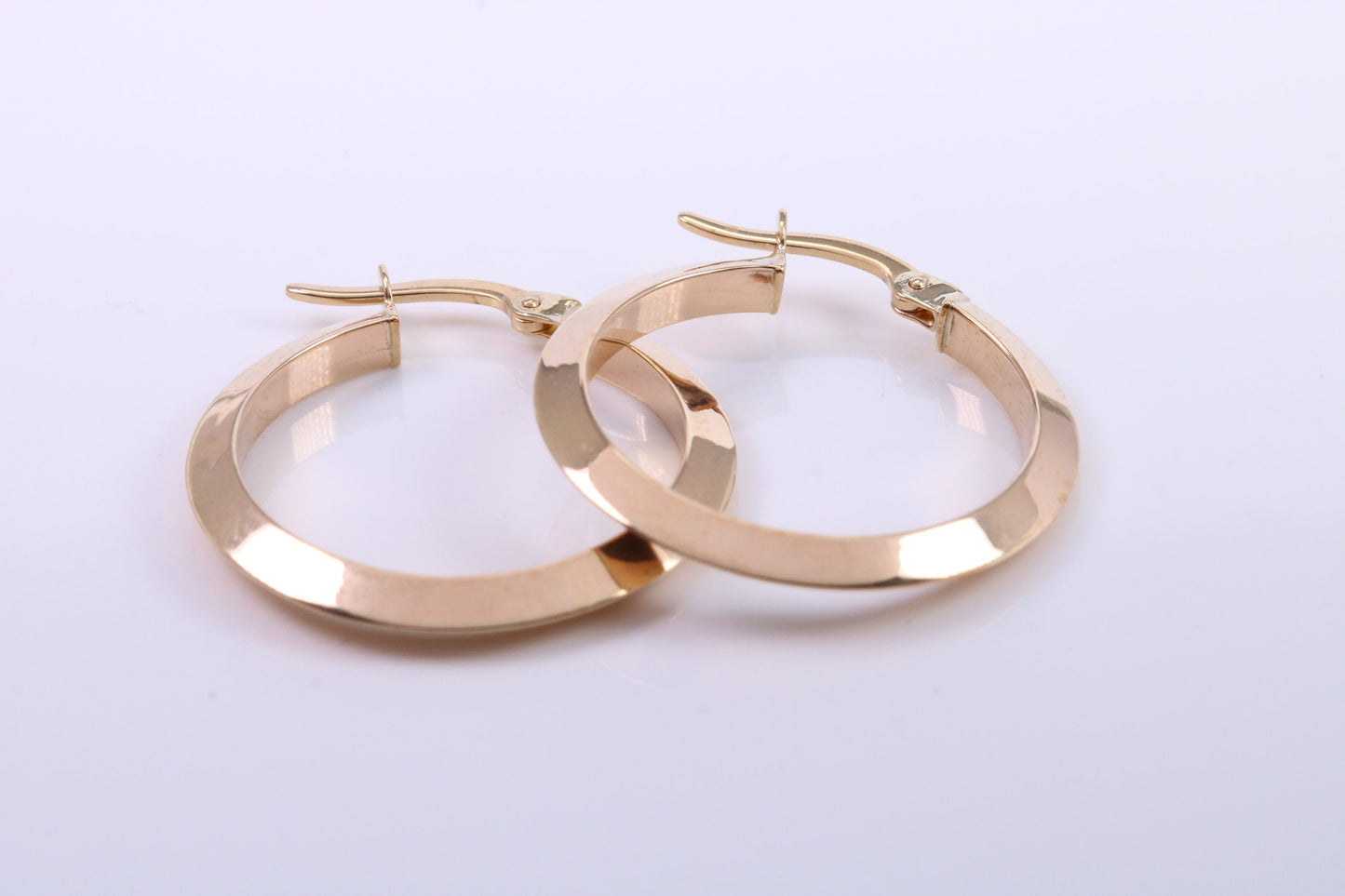 25 mm Round Hoop Creole Earrings Made from 9ct Yellow Gold