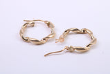 20 mm Round Hoop Creole Earrings Made from Solid 9ct Yellow Gold