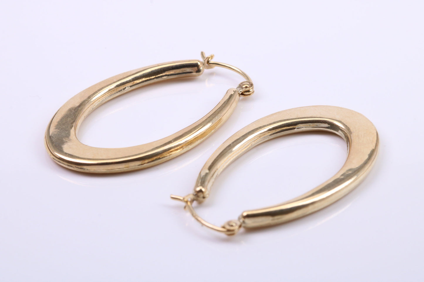 33 mm Long Hoop Creole Earrings Made from 9ct Yellow Gold