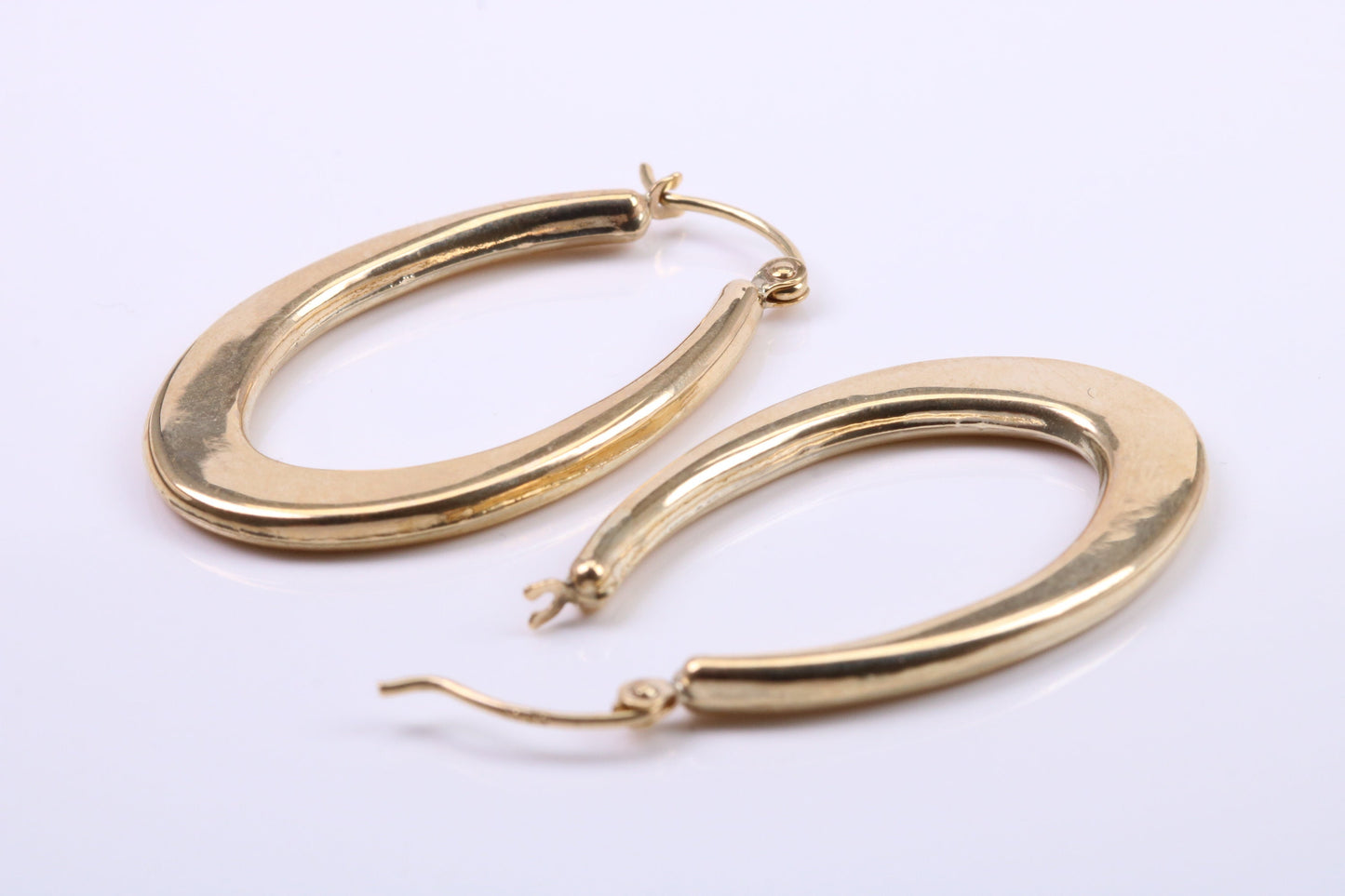 33 mm Long Hoop Creole Earrings Made from 9ct Yellow Gold