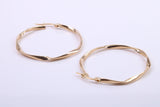 Large 35 mm Round Hoop Creole Earrings Made from 9ct Yellow Gold