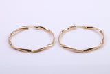 Large 35 mm Round Hoop Creole Earrings Made from 9ct Yellow Gold