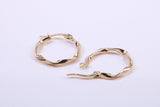 20 mm Round Hoop Creole Earrings Made from 9ct Yellow Gold