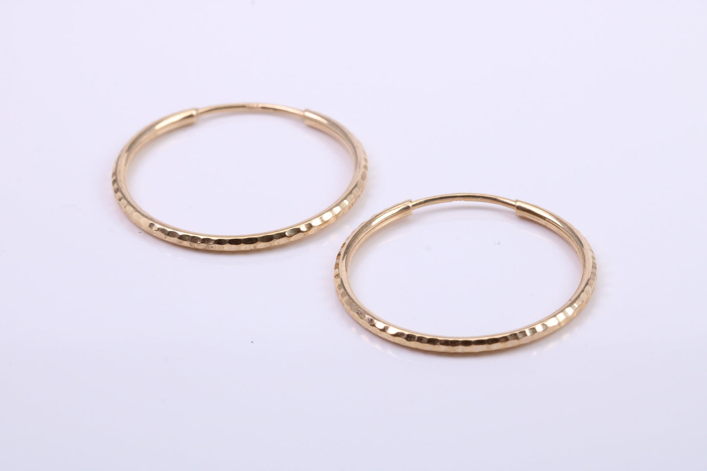 23 mm Round Diamond cut Hoop Sleeper Earrings Made from 9ct Yellow Gold