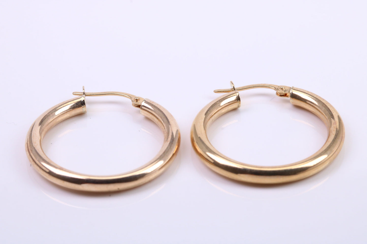 25 mm Round Hoop Creole Earrings Made from 9ct Yellow Gold