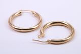 25 mm Round Hoop Creole Earrings Made from 9ct Yellow Gold
