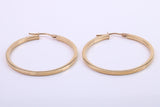 34 mm Round Hoop Creole Earrings Made from 9ct Yellow Gold
