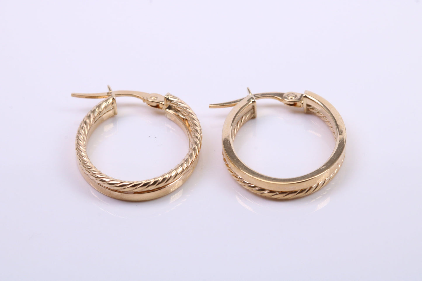 25 mm Long Hoop Creole Earrings Made from Solid 9ct Yellow Gold, British Hallmarked