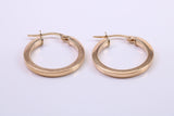 20 mm Round Hoop Creole Earrings Made from 9ct Yellow Gold